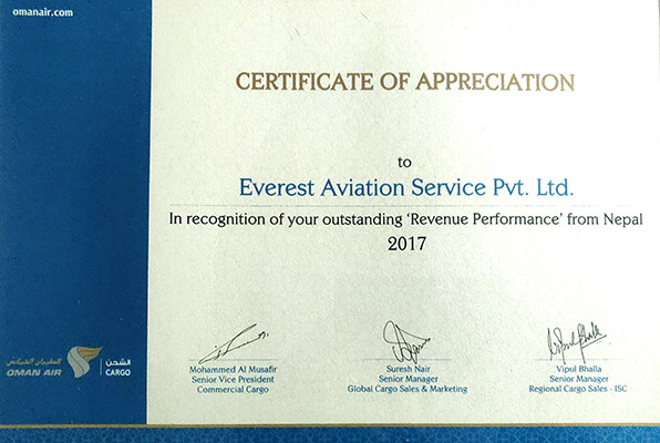 Outstanding cargo sales award